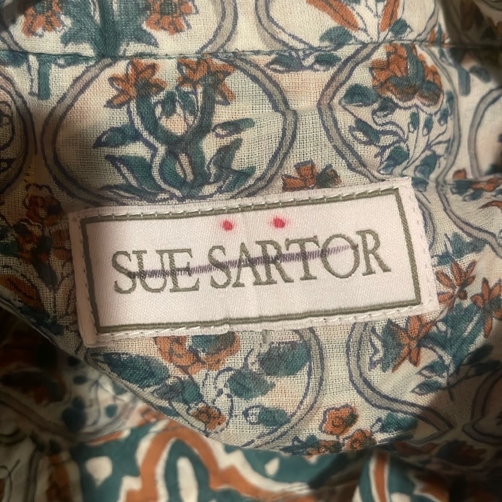Anthropologie Sue Sartor Short-Sleeve Printed Midi Dress - Picture 8 of 9
